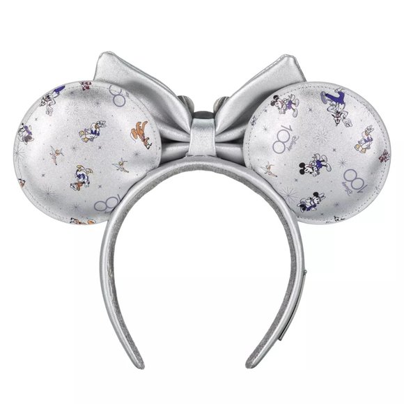 Disney100 Silver Mickey Mouse and Friends Loungefly Ear Headband Adult NEW NWT - Picture 2 of 8